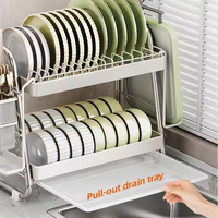Égouttoir à vaisselle en acier inoxydable pour comptoir de cuisine, support de rangement pour assiettes, organisateur de séchage pour évier, conteneurs de rangement