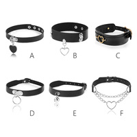 Collier sexy en cuir Bdsm Cosplay Esclave Colliers et laisse pour femmes Bondage Gothique Choker Accessoires à cloche