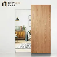 Prettywood अमेरिकी ओक आधुनिक Frameless ध्वनि सबूत भीतरी कमरे फिसलने लकड़ी खलिहान दरवाजे