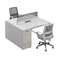 Table de bureau double face de taille standard pour 2 à 8 personnes, poste de travail en bois pour le personnel