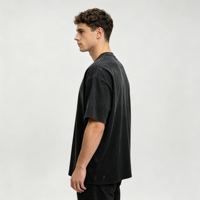 T-shirt Homme Oversize 250 GSM Rétro 100% Coton Épais, Impression DTG, Logo, Effet Délavé Acide, Vintage, Personnalisé