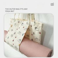 Tas Yoga Kanvas 12oz Heavy Duty dengan Kantong Luar & Tali Bahu untuk Hadiah Promosi Grosir Pasokan Massal