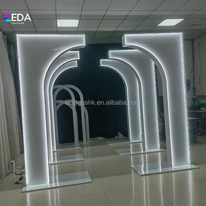 LEDA Modern White Frame LED <b>Backdrop</b> <b>Stand</b> with New Arrival for Wedding Party & Banquet Events Decor - Product Image 2