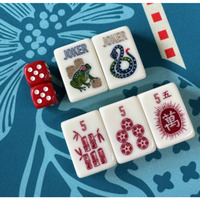 Jeu de Mahjong Heron de Marcelle Swider Szurley, tuiles de Mahjong américaines en acrylique, thème faune, motif serpent blanc pur, pour le divertissement