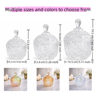 Pot à bonbons en cristal irisé de luxe avec couvercle, plat à bonbons décoratif en verre, pot de rangement pour la maison, la cuisine, les mariages et les fêtes