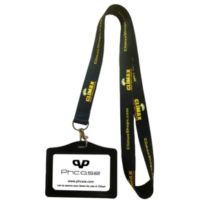 Lanière personnalisée en satin polyester et nylon avec impression sérigraphiée, support de téléphone détachable, lanière écologique pour porte-badge - Product Image 2