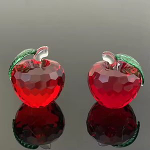 Cristal de corte manzana pisapapeles diamante rojo cristal manzana decorativa - Product Image 6