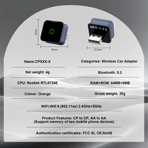 Interconexión Inteligente Inalámbrica y con Cable CarPlay, Adaptador USB Portátil de 7 Pulgadas, Doble Núcleo, 2GB, para Caja Original de Auto, Android Auto Universal - Product Image 4