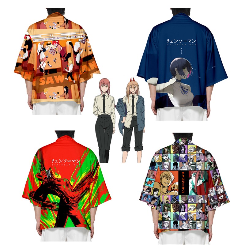 Мужские футболки с Бензопилой, 25 стилей, Аниме кимоно с Бензопилой, хаори, костюм для косплея, костюмы с питанием, аниме футболка