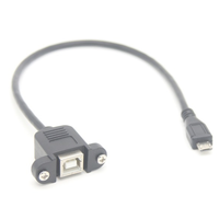Cable coaxial/fibra óptica USB 2.0 BM a BF de micro 5 pines de PVC personalizado con bloqueo de tornillo para micrófono, altavoz y monitor de computadora