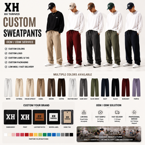 กางเกงวอร์มสีพื้นสำหรับผู้ชาย น้ำหนัก 445 กรัม เอวยางยืด มีเชือกผูก เอวหลวมใส่สบาย มีกระเป๋าข้าง เหมาะสำหรับใส่ในฤดูใบไม้ร่วง - Product Image 3