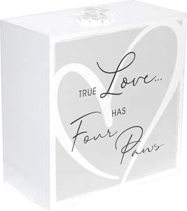 Urna Conmemorativa Blanca para Mascotas, Siempre en Nuestros Corazones, 3.5x5 Pulgadas, Impresión en Cuatro Lados con Huella de Pata, Logotipo Personalizado Extraíble - Product Image 4