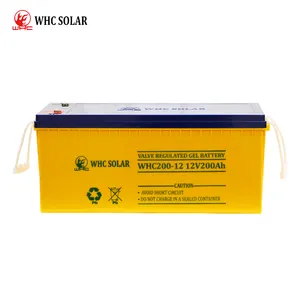 WHC rechargeable 12volt 12v 24v 200ah gel solar battery agm storage deep cycle vrla gel lead acid batteries for solar panel syst