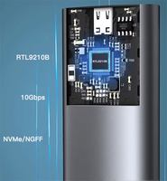 Kotak hard disk eksternal nvme M.2 NVMe, sarung hard disk eksternal 3.0, casing hard disk eksternal NVME NGFF M.2