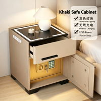Table de chevet intelligente multifonctionnelle pour chambre d'hôtel avec deux tiroirs, éclairage LED, panneau tactile, coffre-fort et recharge sans fil
