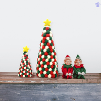 Sapin de Noël en feutre de laine personnalisé de haute qualité, écoresponsable et naturel, avec base de table personnalisable, fabriqué au Népal