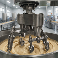 Marmite mélangeuse planétaire à double enveloppe, chauffage gaz et électrique, pour la production de houmous et de pâte de pois chiches