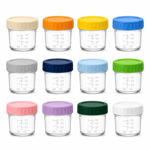 Bocaux de Conservation en Verre pour Aliments Bébé, 20ml 4oz, Sans BPA, avec Échelle de Mesure, Couvercles Colorés Anti-Fuite, Contenants Réutilisables pour 0-12 <span class=keywords><strong>Mois</strong></span> - Product Image 5