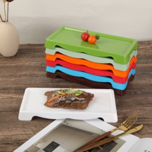 Factory Direct A5 Quality Melamine Beef Steak <strong>Plate</strong> BBQ Catering Rectangle <strong>Plates</strong> Durable Unbreakable for Restaurant Hotel - Product Image 3