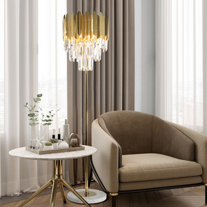 Hiện đại thép không gỉ vàng Đèn sàn với pha lê sang trọng dẫn ánh sáng cho nhà hoặc nhà hàng 5 cái phần mới lạ - Product Image 4