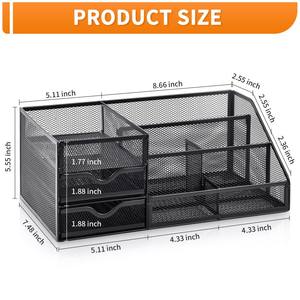 ที่ใส่ปากกาโลหะ6ช่องอุปกรณ์จัดระเบียบโต๊ะทำจากโลหะมี6ช่องอุปกรณ์จัดระเบียบสำหรับโต๊ะใช้งานในปฏิทิน - Product Image 5