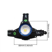 Potente Faro Frontale a LED con Zoom Regolabile, Impermeabile IP44, Batteria Li-Ion 18650, Portata 750-999M, Stabile ed Esterno