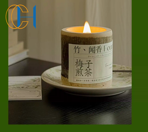 C & H Bougies parfumées aux huiles essentielles naturelles personnalisées <span class=keywords><strong>Bougie</strong></span> parfumée au soja en forme de bambou - Product Image 2