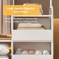 Porte-vêtements en métal avec boîte de rangement, armoire autoportante, étagère de rangement pour chambre à coucher, porte-vêtements pour suspendre les vêtements