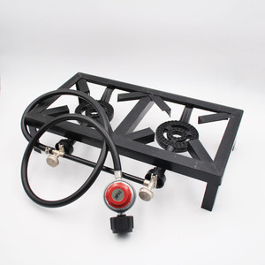 Portable Gas <b>Stove</b> Cast Iron Dual Burner Propane Outdoor Camping <b>Stove</b> - Product Image 2