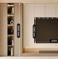 Panneaux muraux décoratifs en placage de bois européen personnalisables, haute brillance, imperméables, pour fond de télévision, design d'hôtel/de centre commercial, design graphique