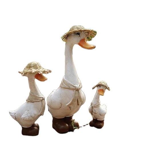 Garden Duck Statue Decoration Resin Duck Sculpture Outdoor Courtyard Garden Resin Charm Duck