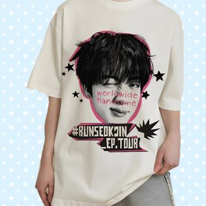 เสื้อยืด Kpop Jin RUNSEOKJIN EP.TOUR ลายพิมพ์หล่อเท่ สไตล์ลำลอง แขนสั้น สำหรับผู้หญิงและผู้ชาย สไตล์ฮาราจูกุ สตรีทแวร์ - Product Image 2