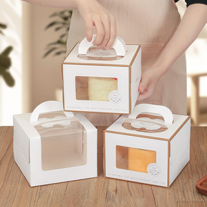 Caja de Embalaje para Pasteles Soufflé, Dulces, Pizza y Otros Alimentos, Fácil de Transportar, Económica, Personalizada con Asa y Logotipo - Product Image 2