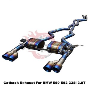 Système d'échappement Catback Valvetronic en titane bleu brûlé Vortex pour BMW E90 E92 335i 3.0T N54 N55, silencieux de course - Product Image 3