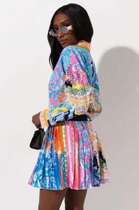 Top con estampado africano y Falda plisada para mujer, conjunto de ropa de talla grande, 2 piezas, gran oferta - Product Image 4