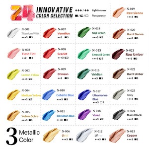 Juego de 24 colores, 2oz/60ml, botellas de <span class=keywords><strong>pintura</strong></span> acrílica, pigmentos ricos en agua no tóxicos, <span class=keywords><strong>pintura</strong></span> acrílica <span class=keywords><strong>para</strong></span> artistas, estudiantes, principiantes - Product Image 2
