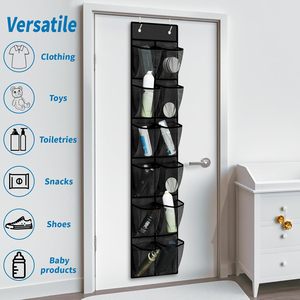 Over The Door Shoe Organizer 12 Mesh Pockets Hanging Storage For Closet Shoes <b>Black</b> - Product Image 4