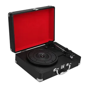 Vintage USB B-dent Vinyle Valise Style Platine Tourne-Disque Avec Construit-dans Stéréo Haut-Parleur