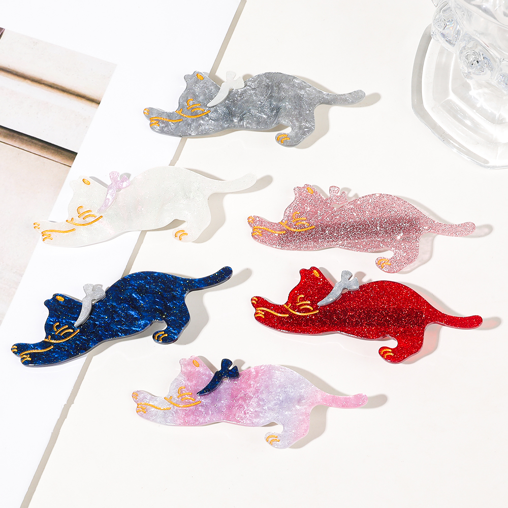 Роскошная заколка для волос с изображением кота, модная заколка для челки, заколка с изображением утки, аксессуары для волос, головной убор