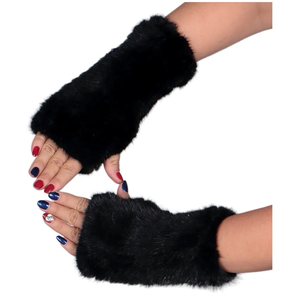 ZDFURS * new arm warmer mittens fashion black brown womens winter mink fur gloves mittens