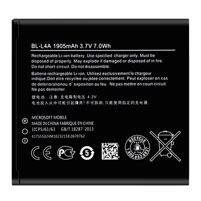 REAL CAP Replacement Battery BL-L4A for Nokia Lumia 535 RM-1090 RM-1089 Cell Phones Dual 830 RM-984 Phone Lithium Ion Batteries