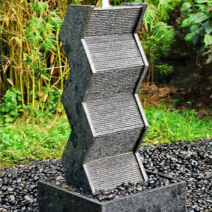 Fontaines d'eau en pierre de <span class=keywords><strong>granit</strong></span> de style moderne en gros, avec surface rainurée, pour escalonnages aquatiques, décoration de jardin et maison - Product Image 1