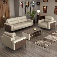Ensemble de canapés de bureau en cuir de style nordique moderne, modulaires, style européen, pour ateliers, maisons, réceptions commerciales