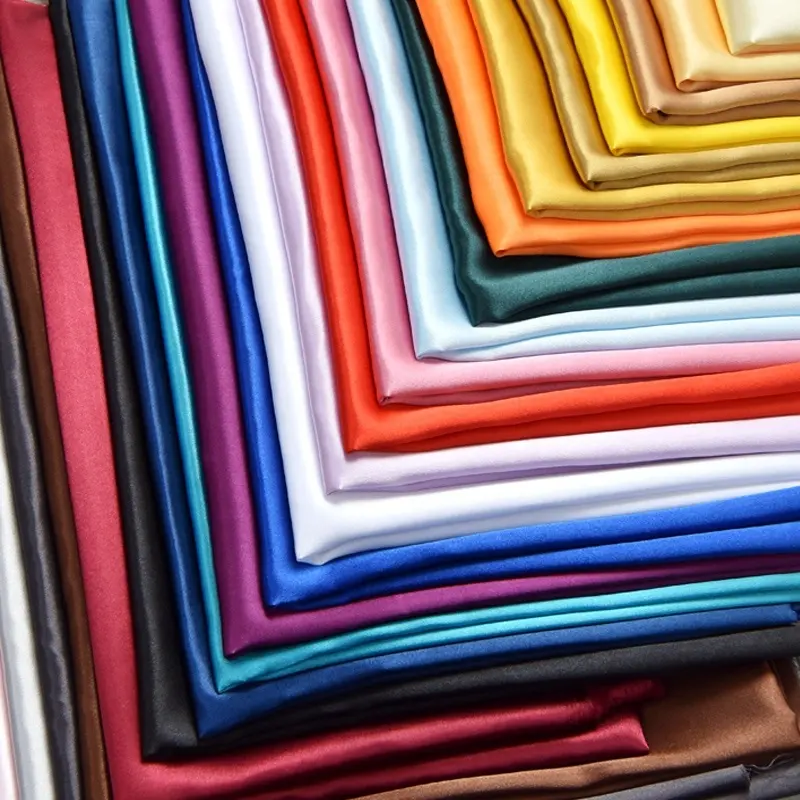 Satin Fabric Supplier High Quality Satin Silk Crepe Fabric Stretch Polyester Satin Fabric