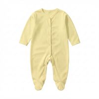 Neugeborenen-Strampler mit Füßen aus Weicher Gestrickter Baumwolle, Atmungsaktiv, Umweltfreundlich, Unisex mit Druckknöpfen, Herbst-Babykleidung