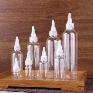 Empty 1oz 2oz 3oz 4oz 5oz 8oz 10 oz clear PET Plastic Twist Top Cap Squeeze Applicator Hair Oil Dropper <b>Bottle</b> - Product Image 5