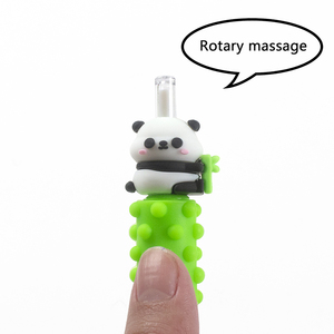 O & Q Hot Bán con tặng bút bấm vào thiết kế massage bóng-điểm bút dễ thương Panda nhựa văn phòng phẩm cho quảng cáo sử dụng 0.7 Mét - Product Image 2