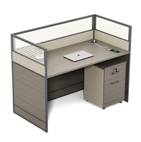 Bureau de travail moderne en bois pour personnel de direction, extensible, pour bureau ouvert, avec cloison de séparation et pied mobile, fourni directement par l'usine