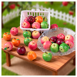 Rouge vert réaliste alimentaire Mini 3D résine pomme <span class=keywords><strong>bricolage</strong></span> fruits breloques avec crochet pour bijoux boucle d'oreille <span class=keywords><strong>magasin</strong></span> jouet réveillon <span class=keywords><strong>de</strong></span> noël décoration - Product Image 1