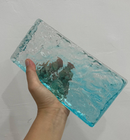 Bloc de verre cristallin brillant, brique de verre transparente, couleurs personnalisées, décoration de cloison, brique de verre solide pour la décoration de fenêtres et d'escaliers